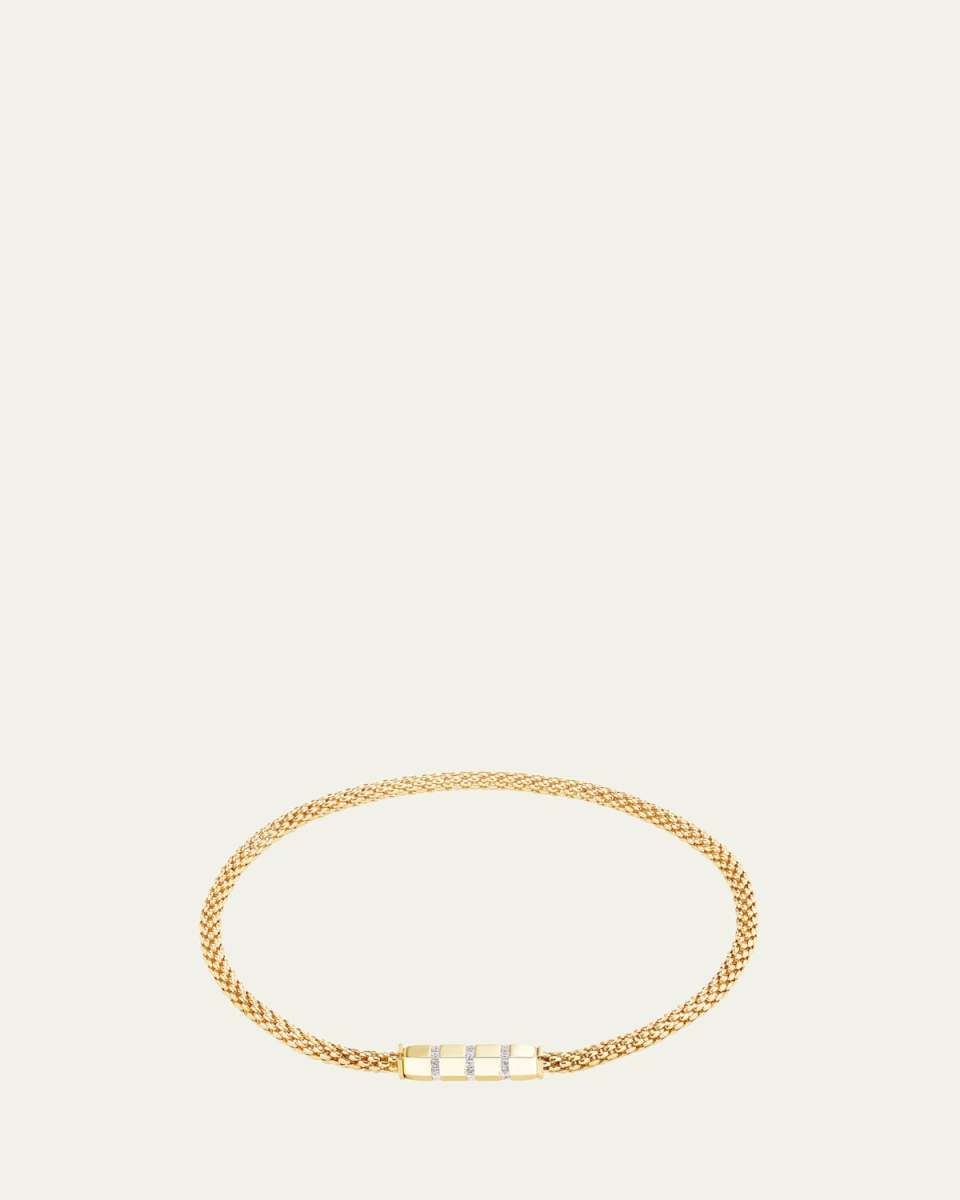 18K Yellow Gold Stella Diamond Bar Necklace